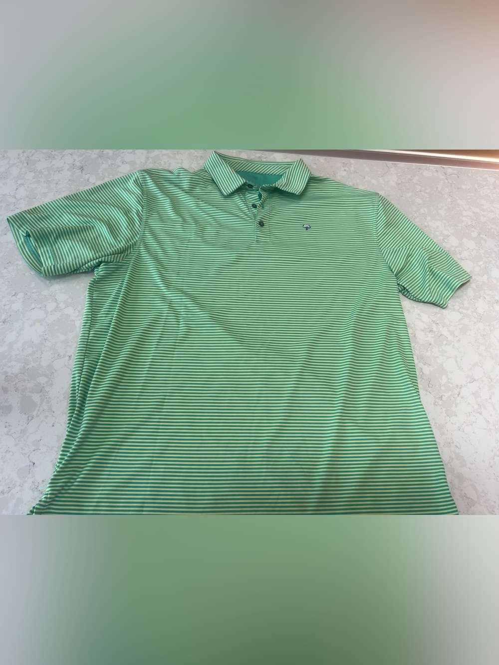 The Southern Shirt Company Mint and White Stripe Polo